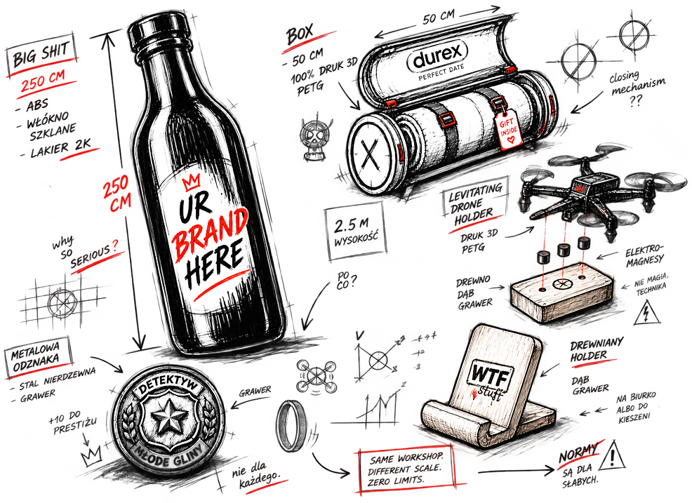 Projekty WTF Stuff - customowe obiekty, prototypy, gadżety i nietypowe realizacje