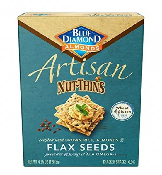 Blue Diamond Artisan Nut-Thins Crackers, Flax Seed