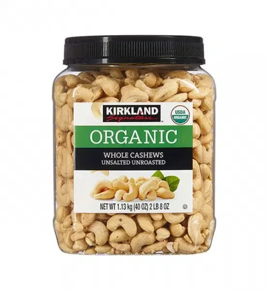 Kirkland Cashews, Unsalted Unroasted Organic
