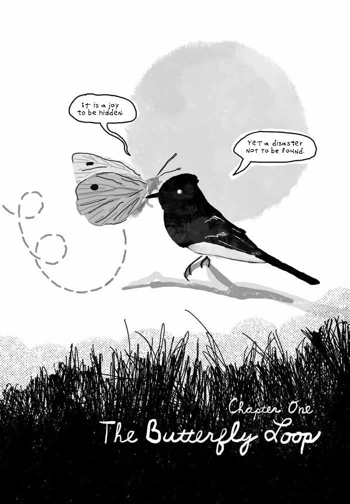 A Black Phoebe Bird Catches a Butterfly