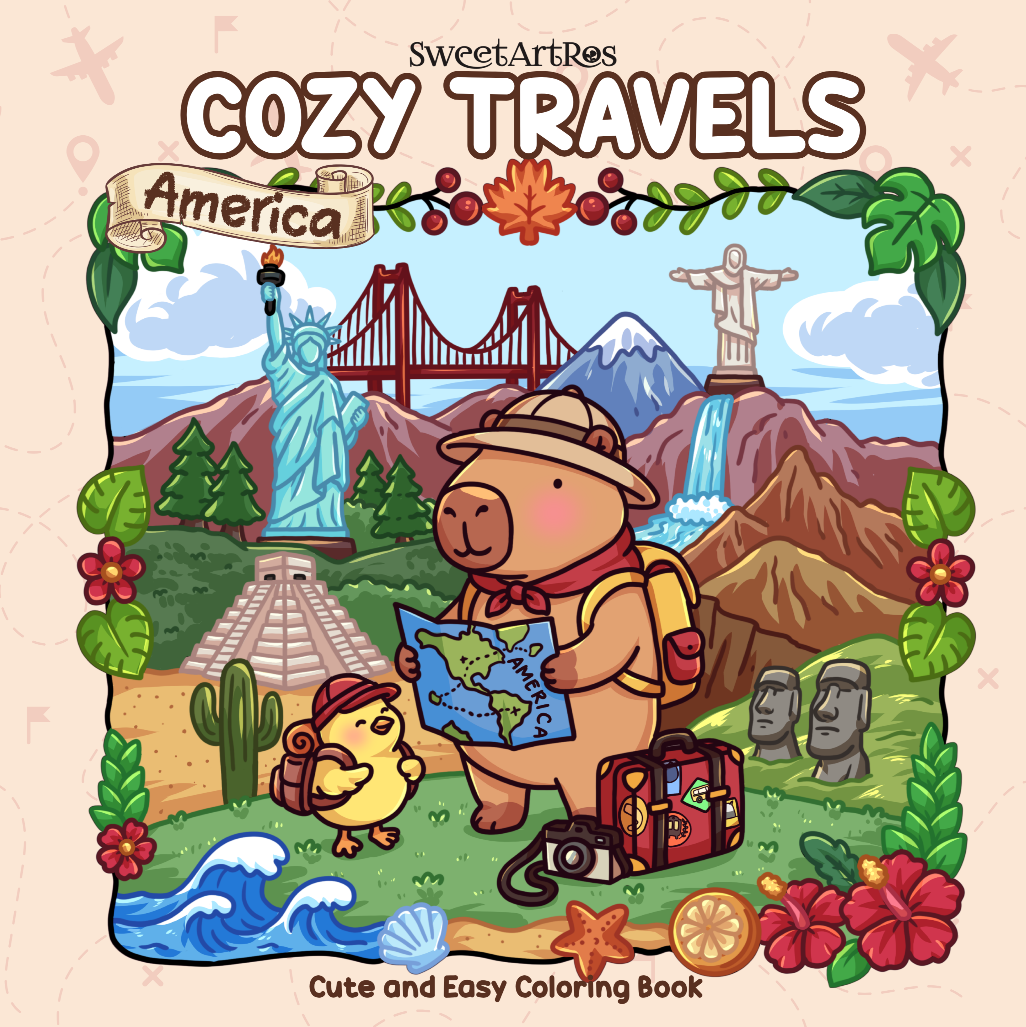Little Capybara Cozy Travels America