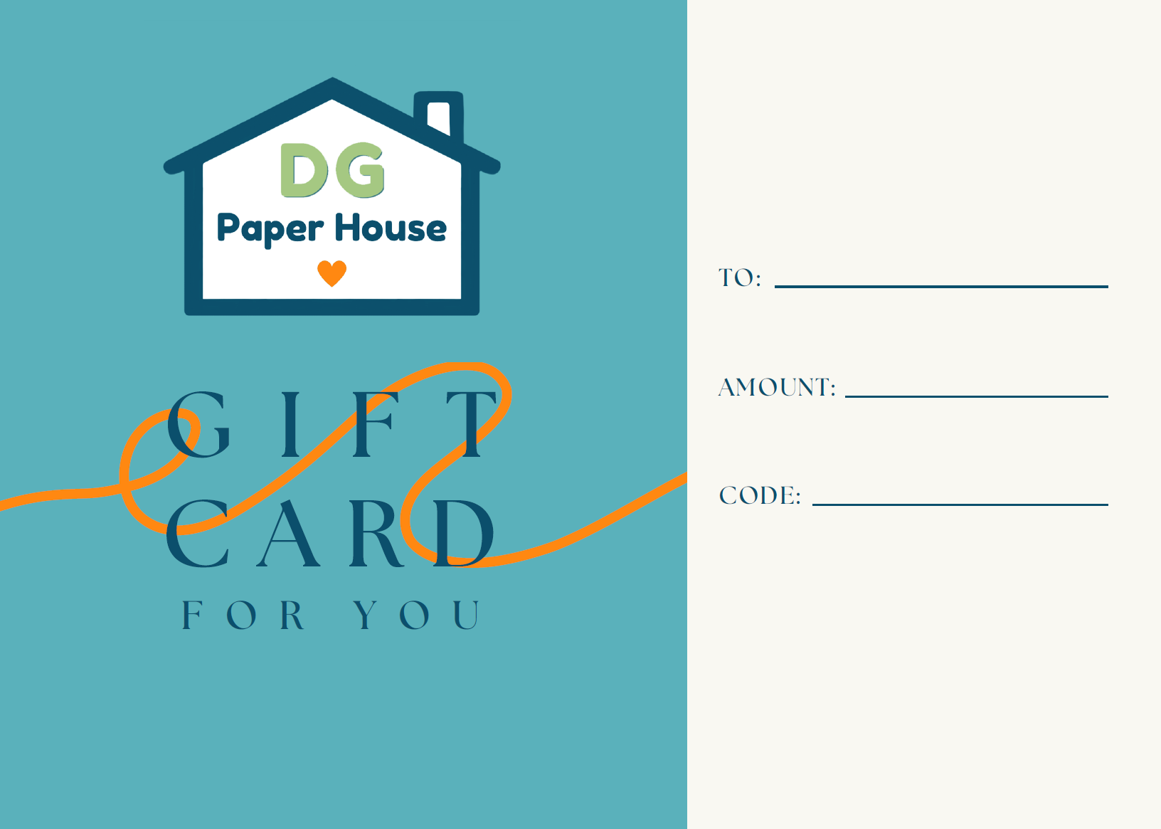 DG Paper House Digital Gift Card