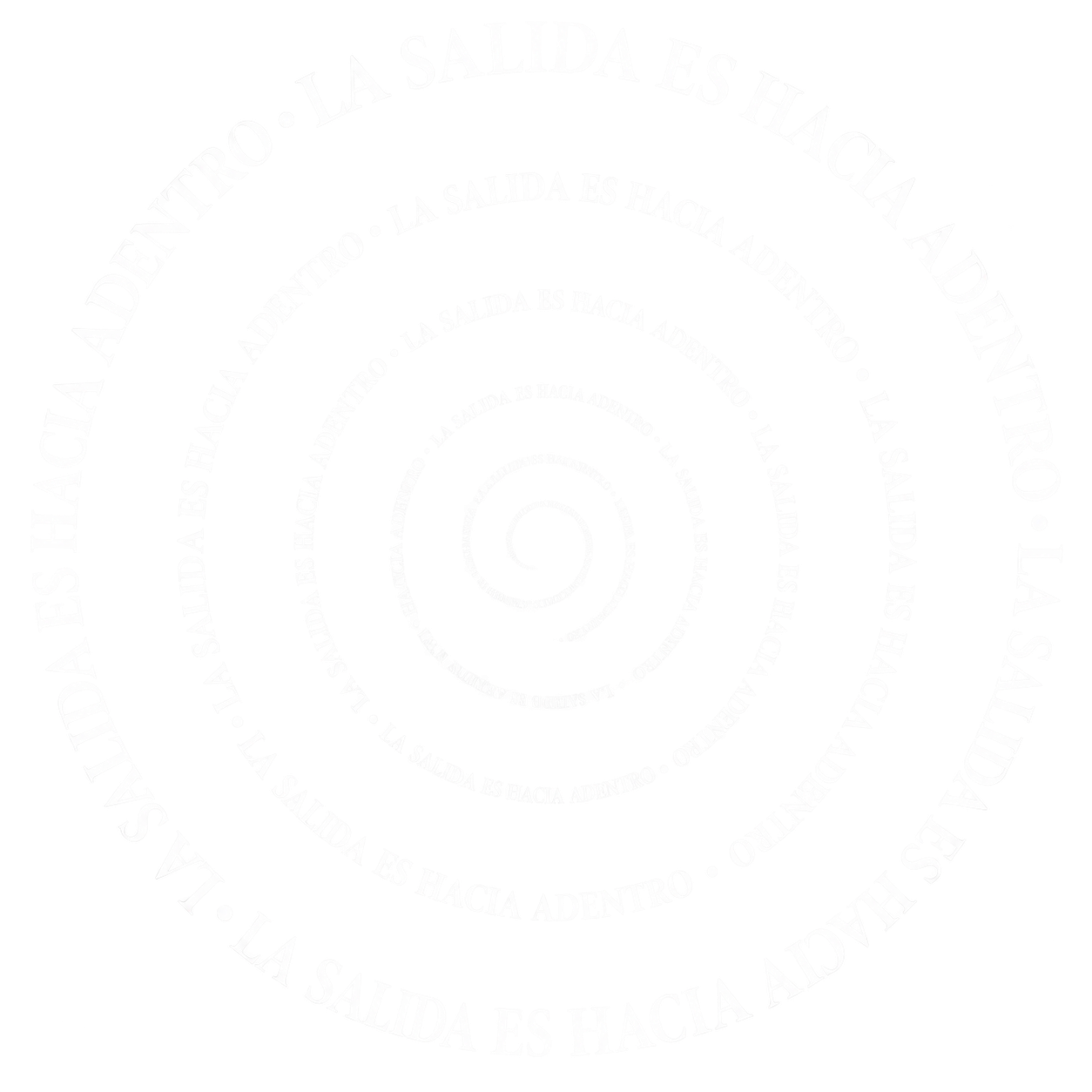 Textos en círculos concéntricos con la frase en español, 'La salud es física, mental y social; no solo la ausencia de enfermedad.'