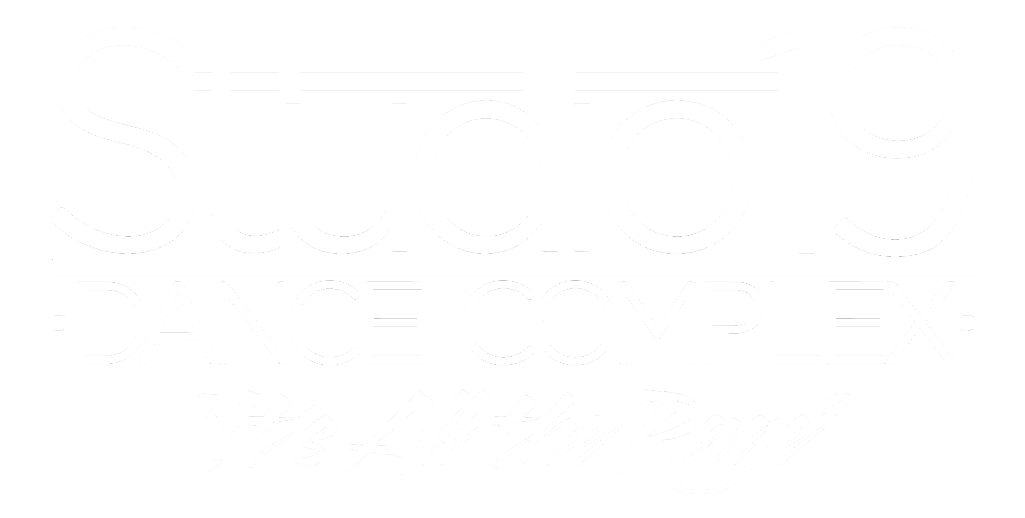 Logo for Studio 54 Dance Complex with the text "Studio 54 DANCE COMPLEX" and the quote "It's All the Rage"