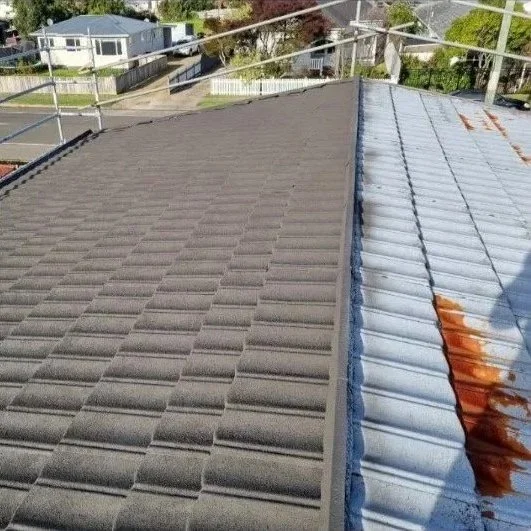 Residential roof during the restoration process.