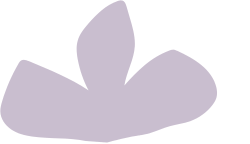 A Matisse-inspired light purple flower illustration with three petals.