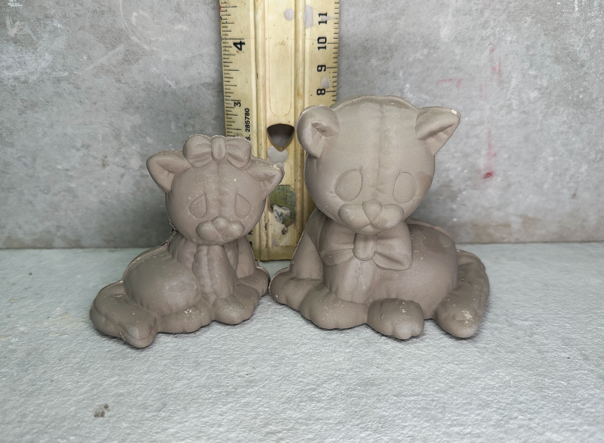 1985 Vintage Dona's Soft Sculpture Kittens Pottery Mold D273