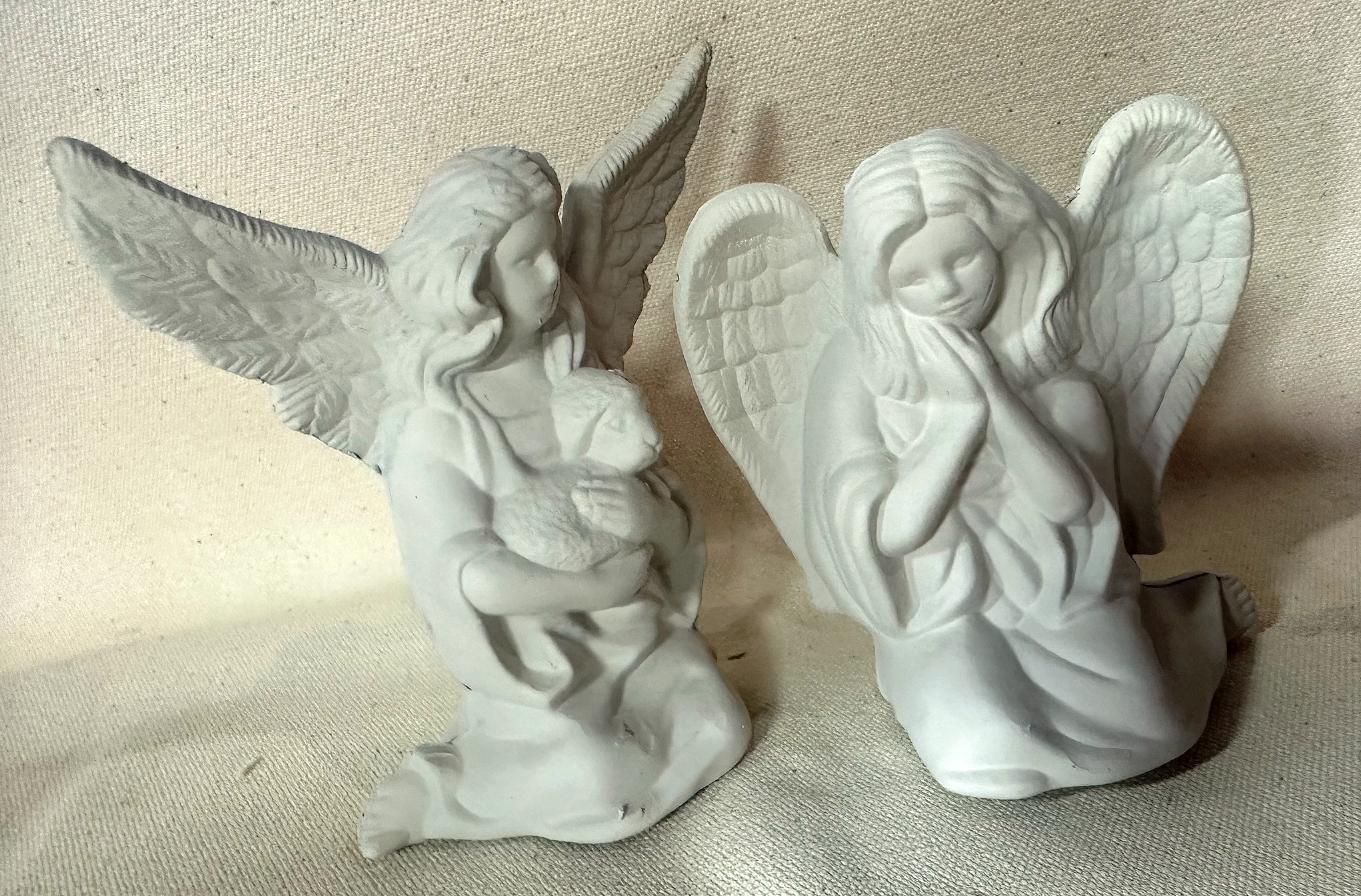 1993 Vintage Rocking Horse 2 Angels Pottery Mold 1182