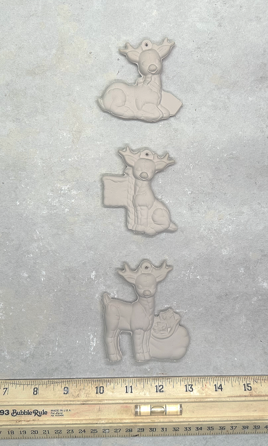 1986 Vintage Kimple Stuffed Reindeer Ornaments Pottery Mold 1119