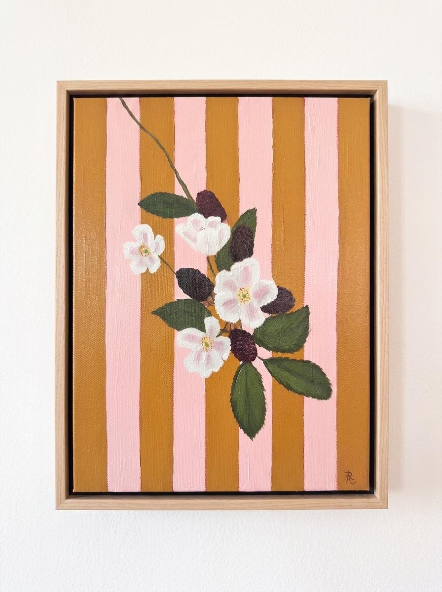 Blueberries & Blossoms · 9x12