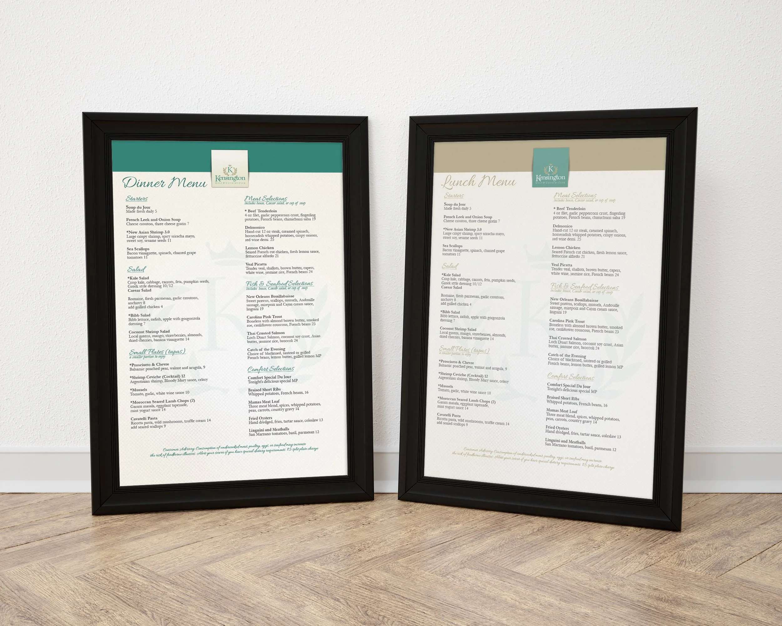 Kensington GCC - Menu in Frames.jpg