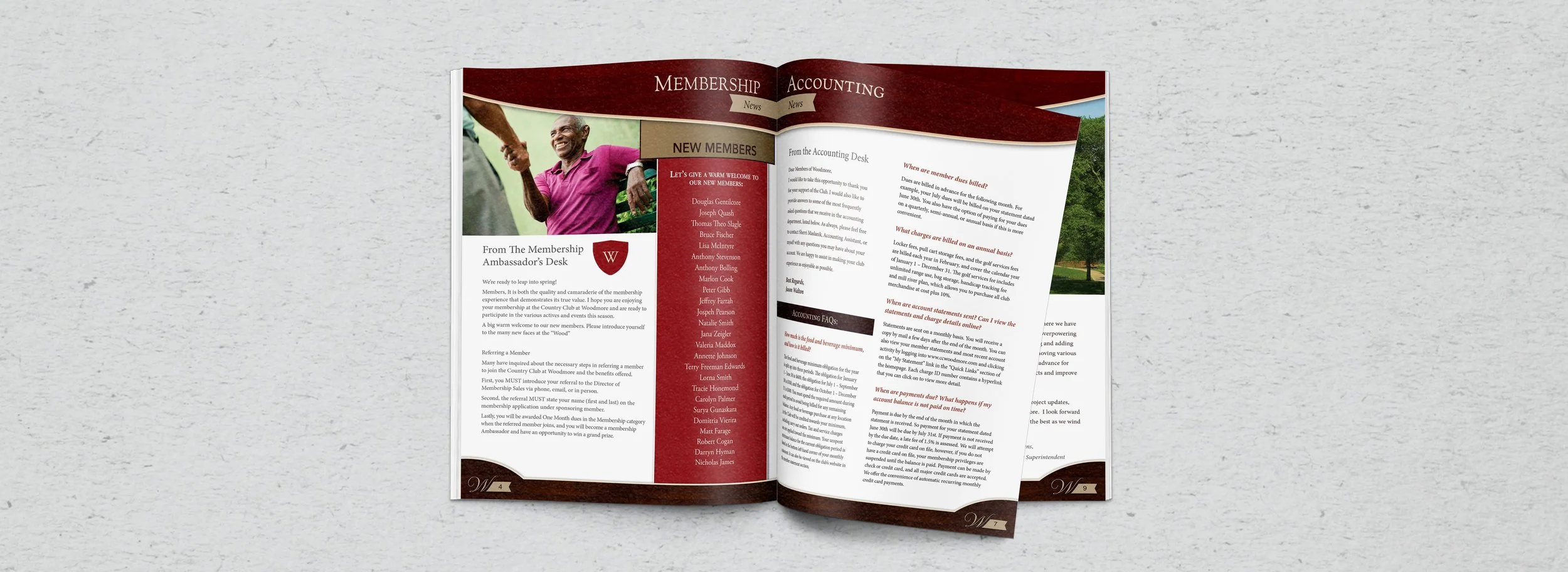 Woodmore Country Club | Member Newsletter Design