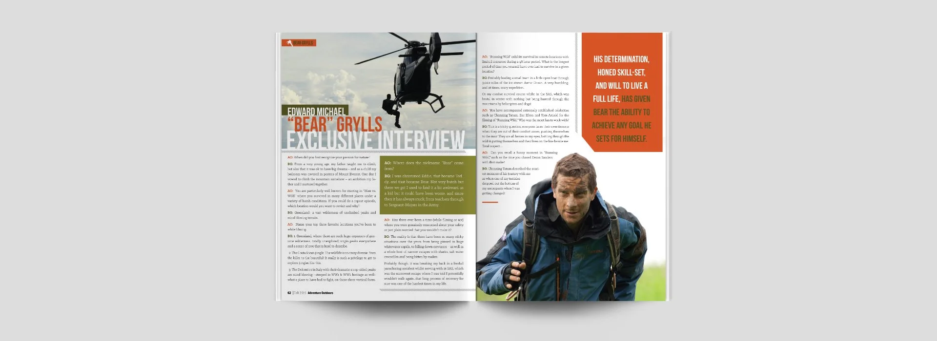 David Jacobs Publishing | Adventure Outdoors Magazine Layout Design
