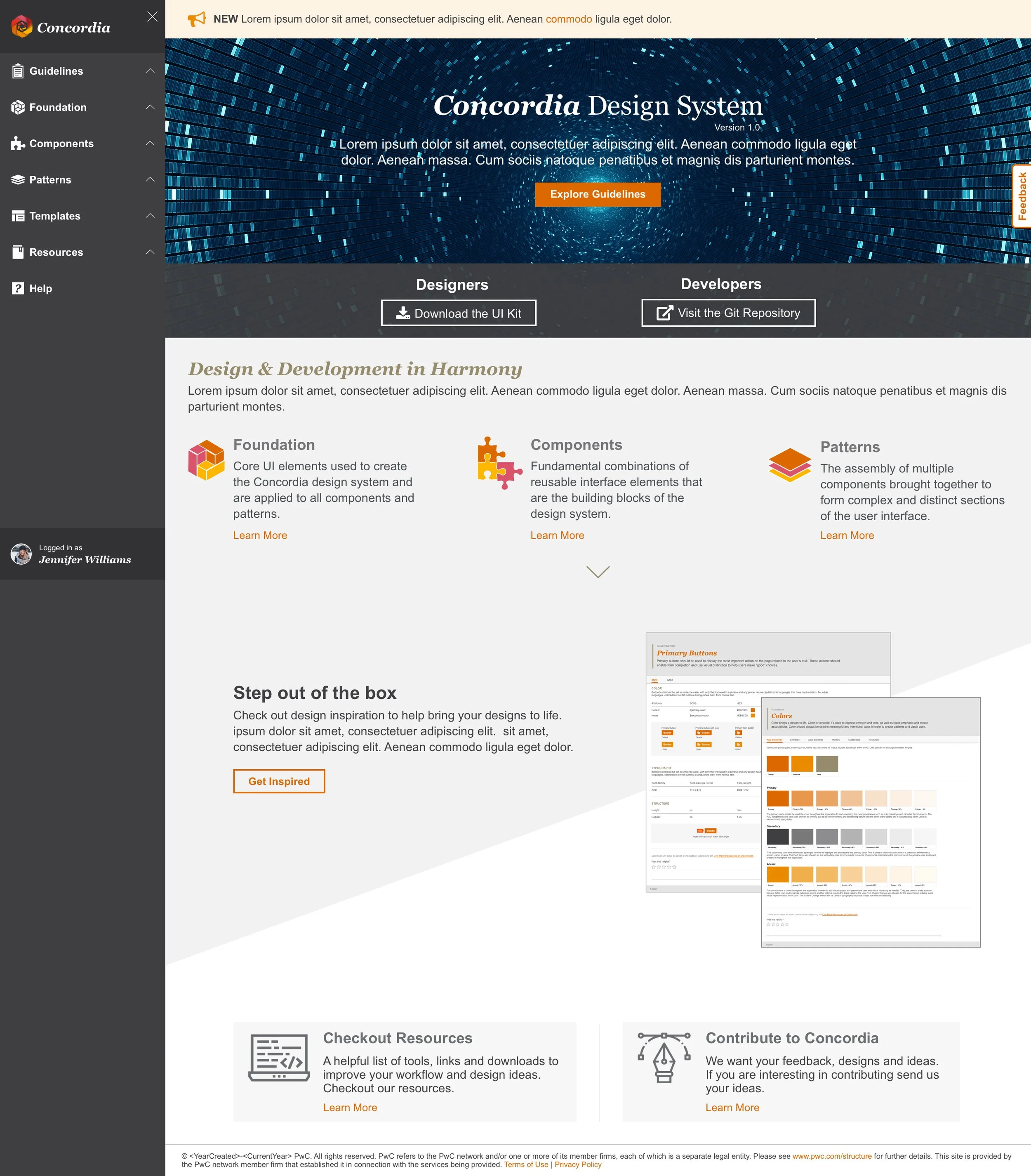 Design Language - Homepage
