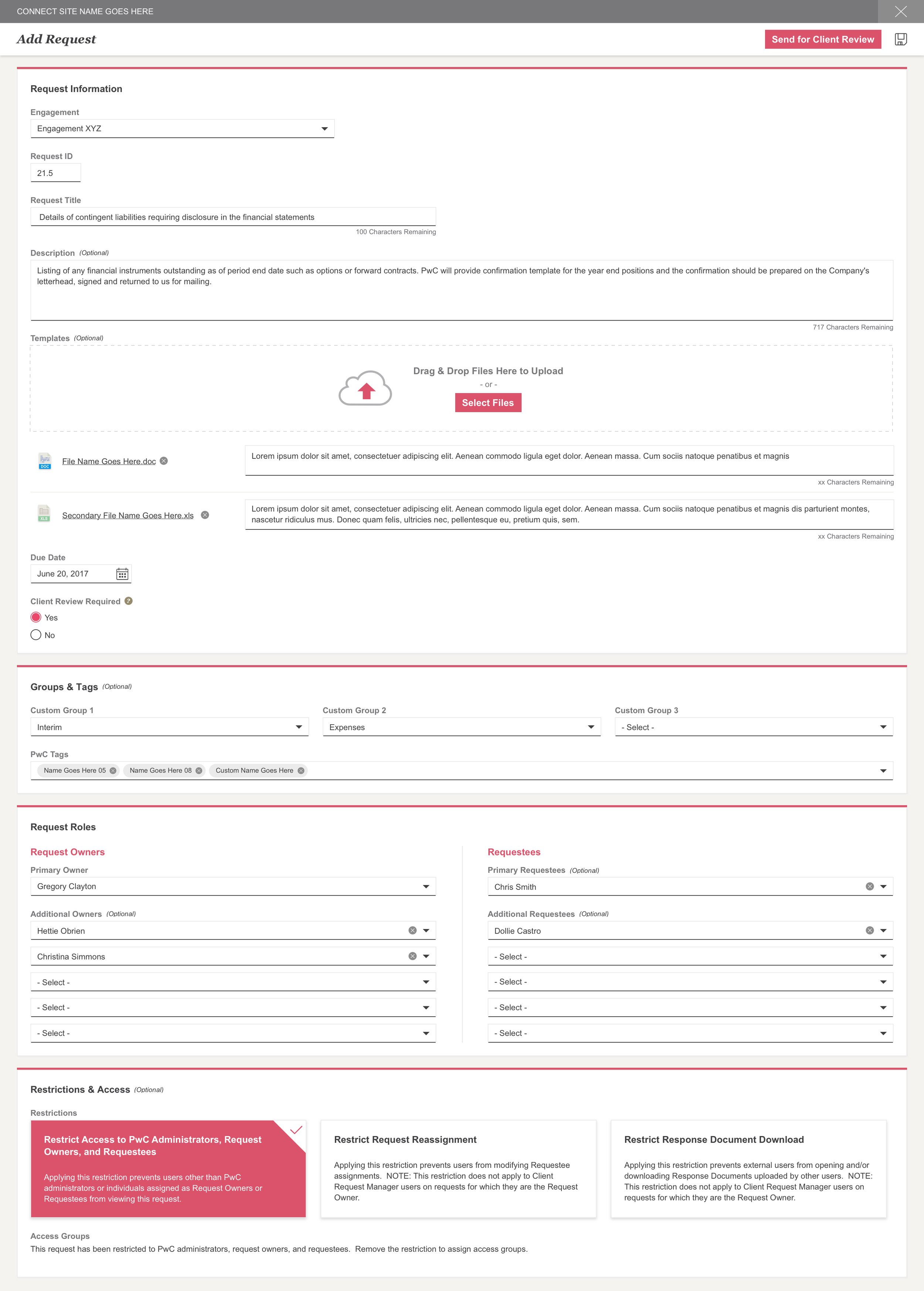 PwC Connect - Form