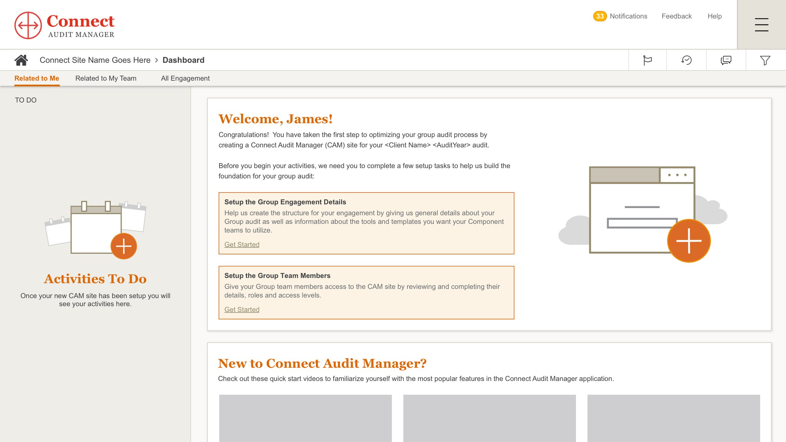 CAM - Dashboard initial state