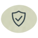 Shield icon with a checkmark symbol representing security and protection