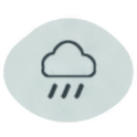Cloud with falling rain icon