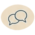 Two overlapping speech bubbles icon
