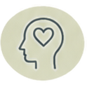 Profile silhouette with a heart inside the head