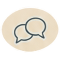 Two overlapping speech bubbles icon
