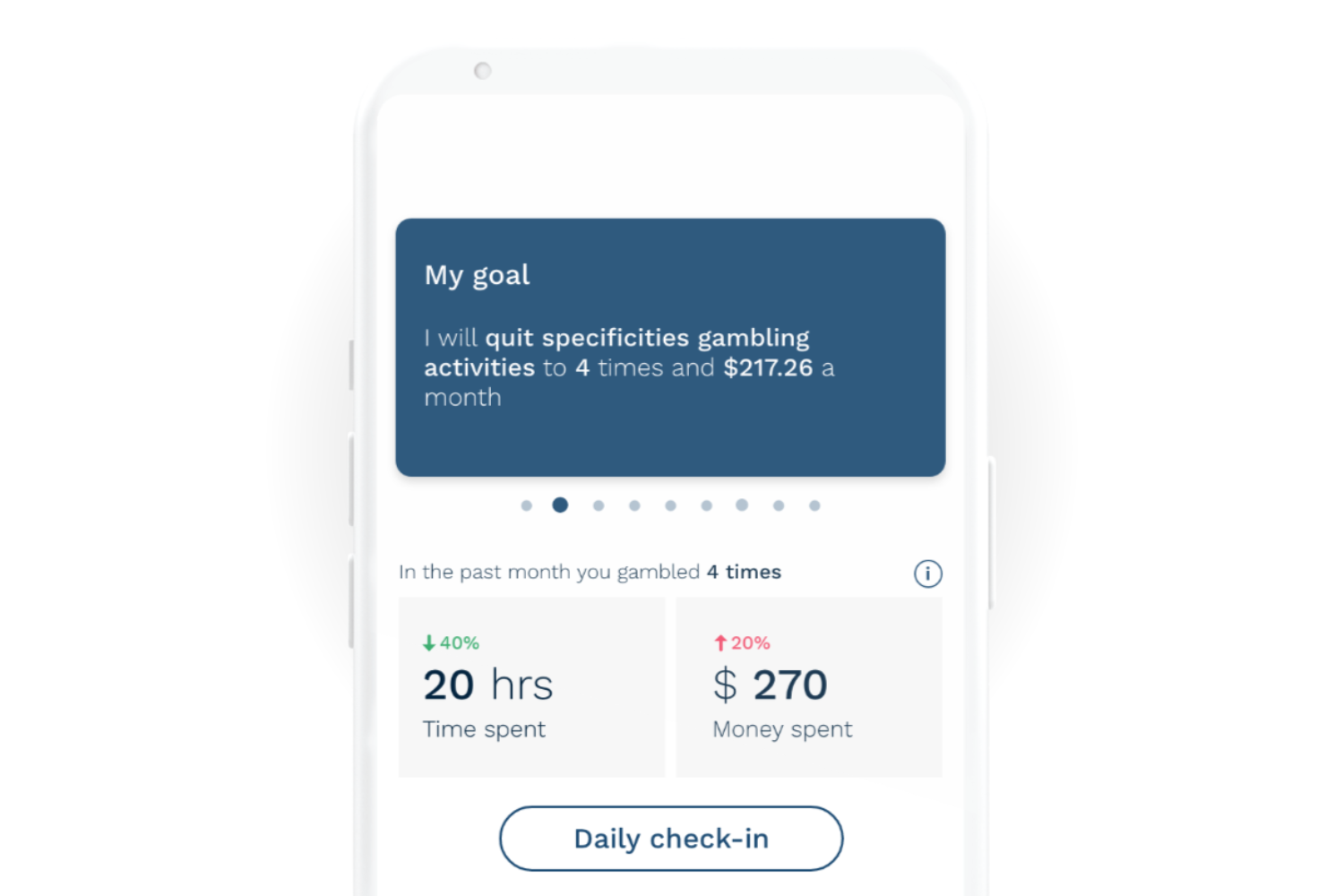 Reset app, by Victorian Responsible Gambling Foundation, helps users track gambling behavior, set goals, and achieve lifestyle changes. Funded by the Victorian Government, this app supports treatment with progress tracking and peer support.