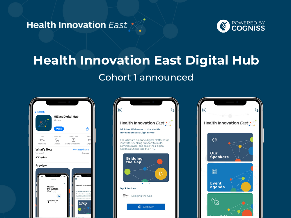 Health Innovation East Digital Hub launches Cohort 1, powered by Cogniss