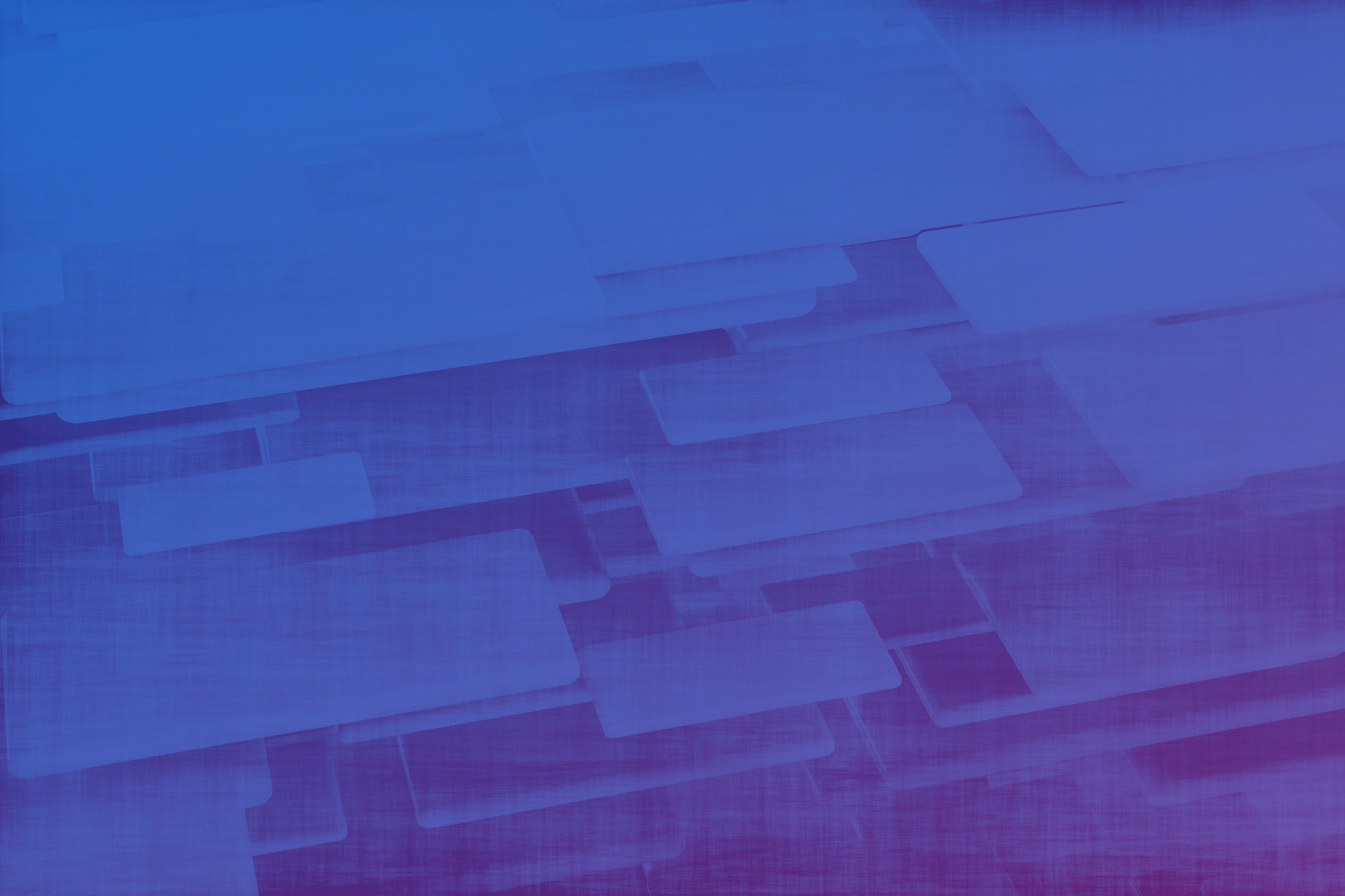 Abstract blue digital background with overlapping translucent rectangular shapes.