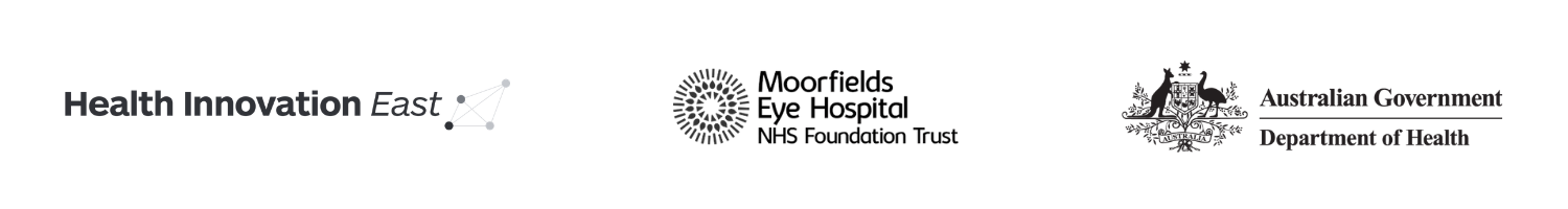 Logos of Health Innovation East, Australian Government Department of Health, and other related organizations.