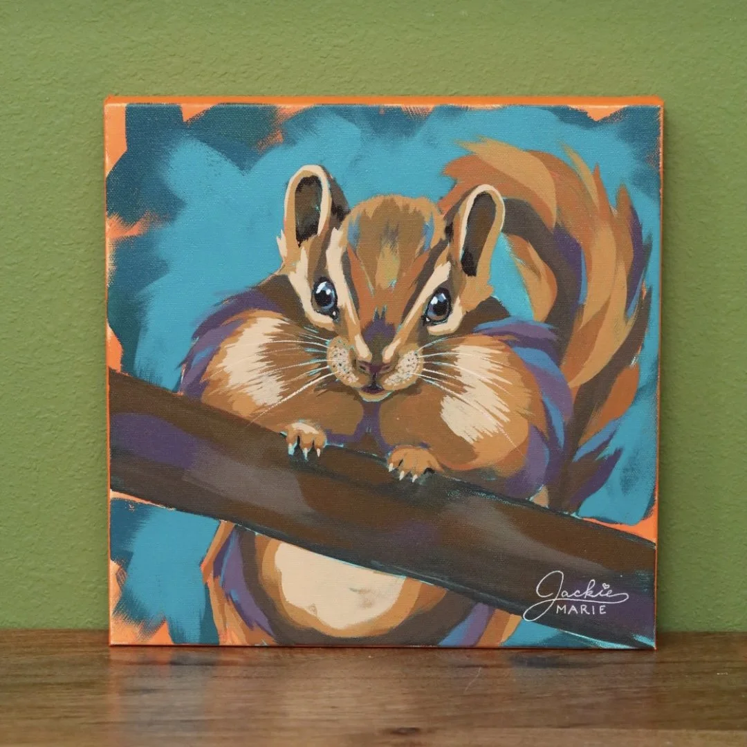 Charlie Chipmunk: Original Acrylic Painting