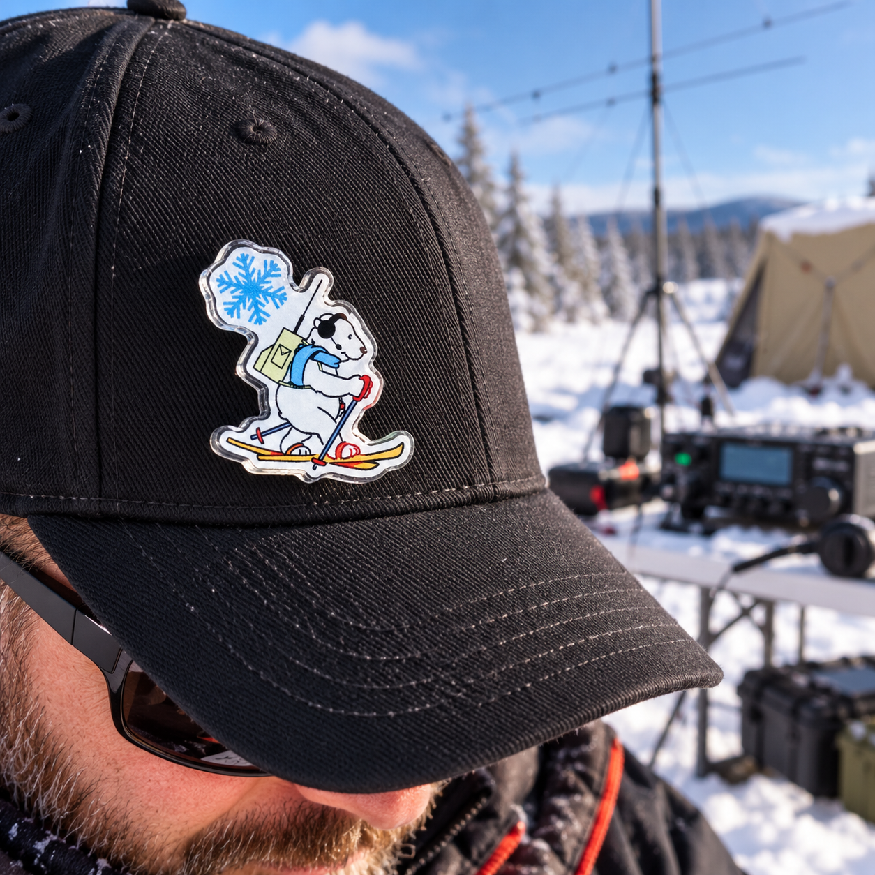 Winter Field Day Die Cut hat Pin
