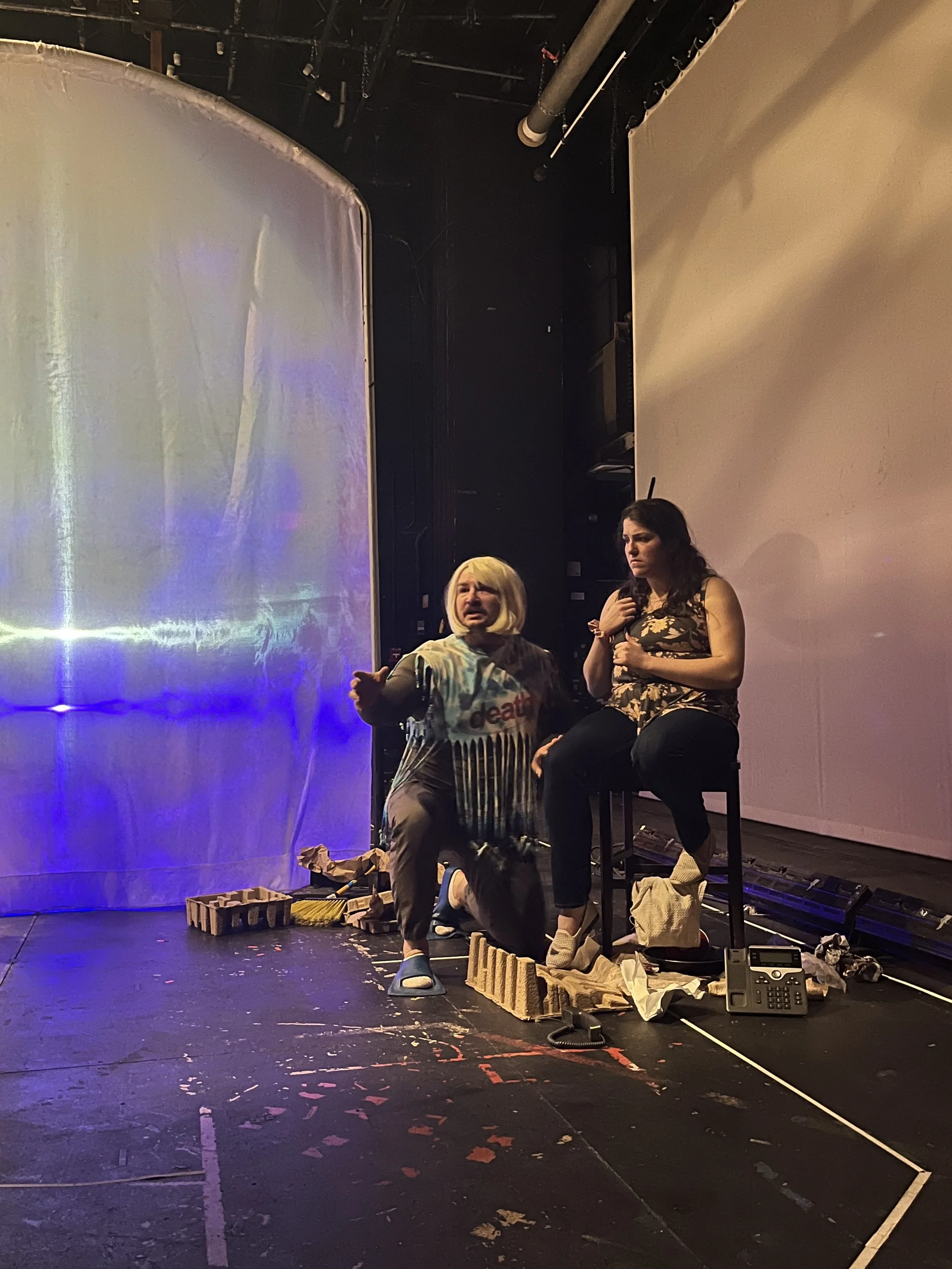 Chris as Sirenity in UConn's "The Watering Hole," 2025. With Kelly Powers.