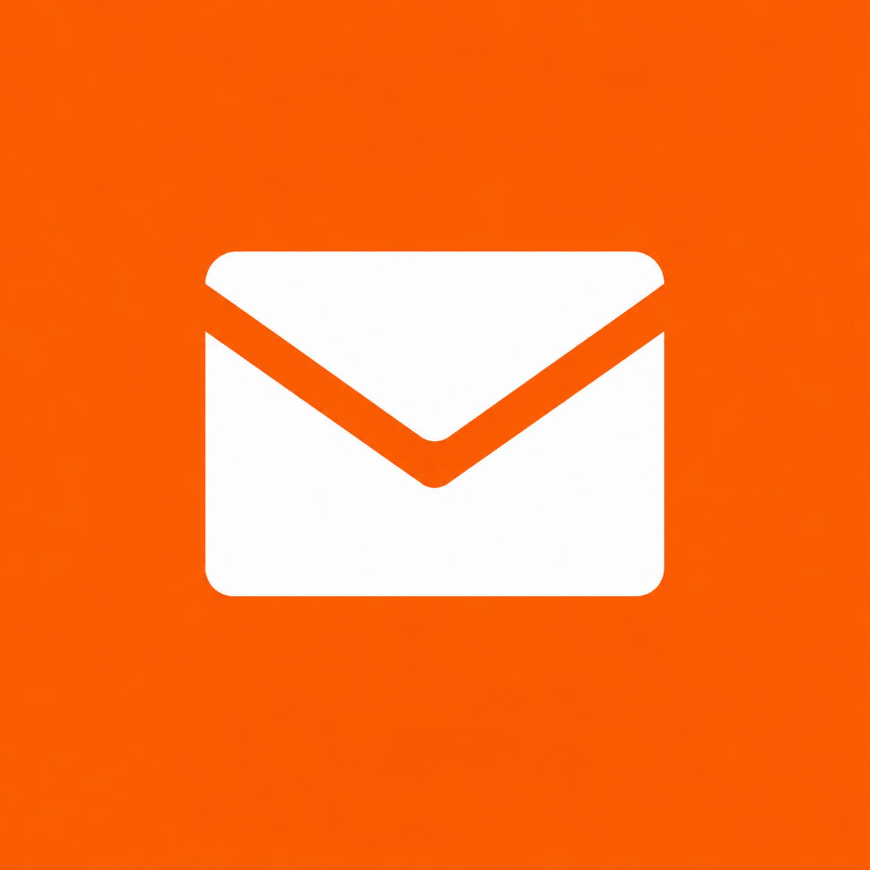 White envelope icon on a bright orange background