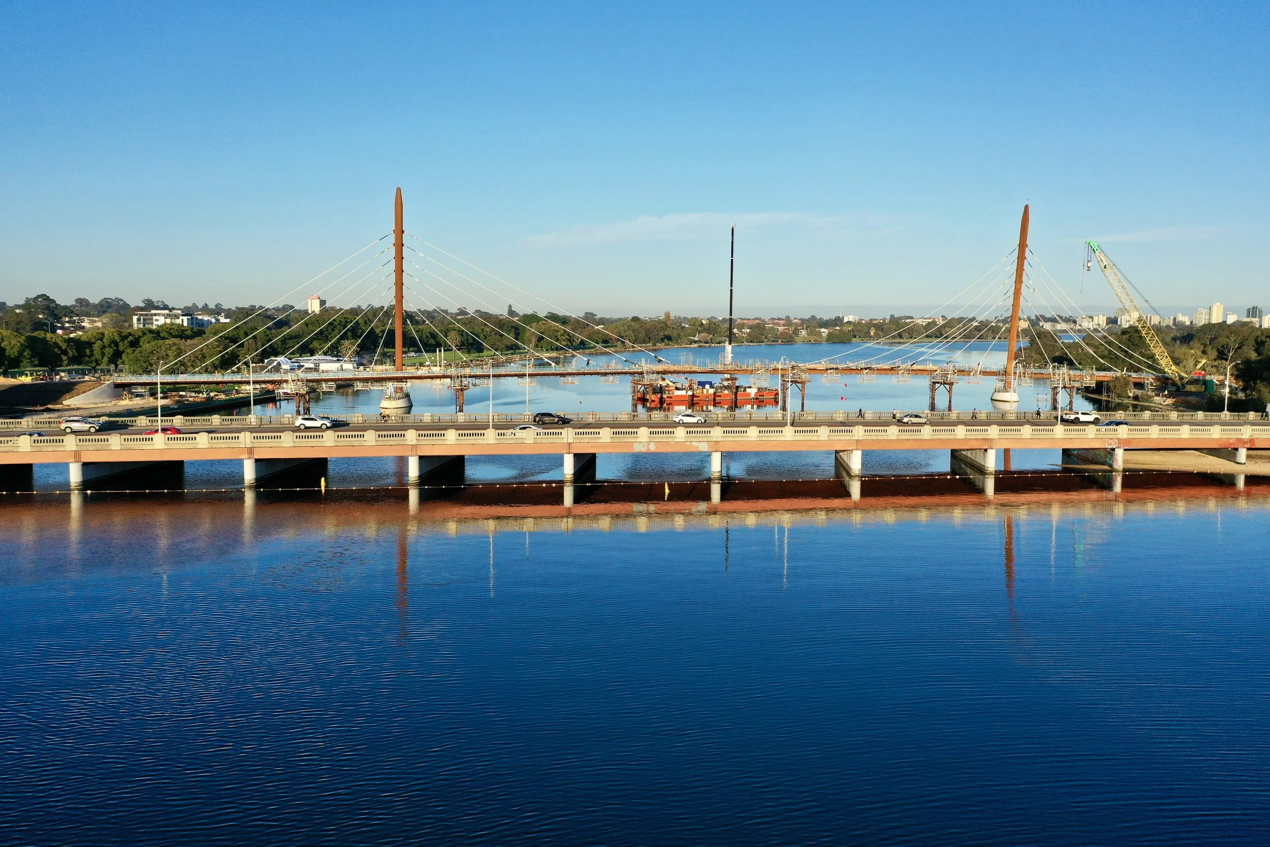 Boorloo Bridge being built in Perth