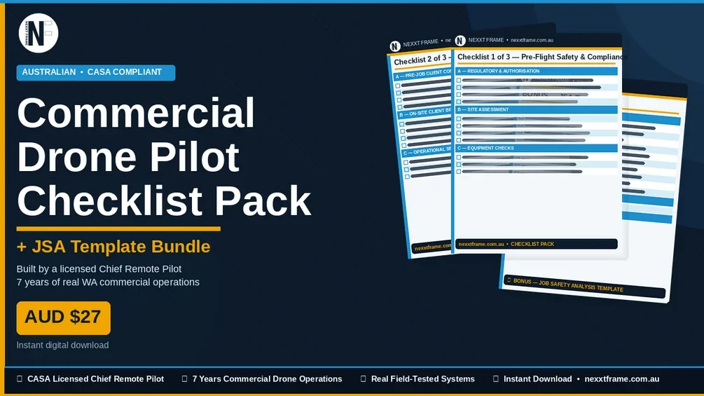 Commercial Drone Pilot Checklist Pack and editable JSA template for Australian operators