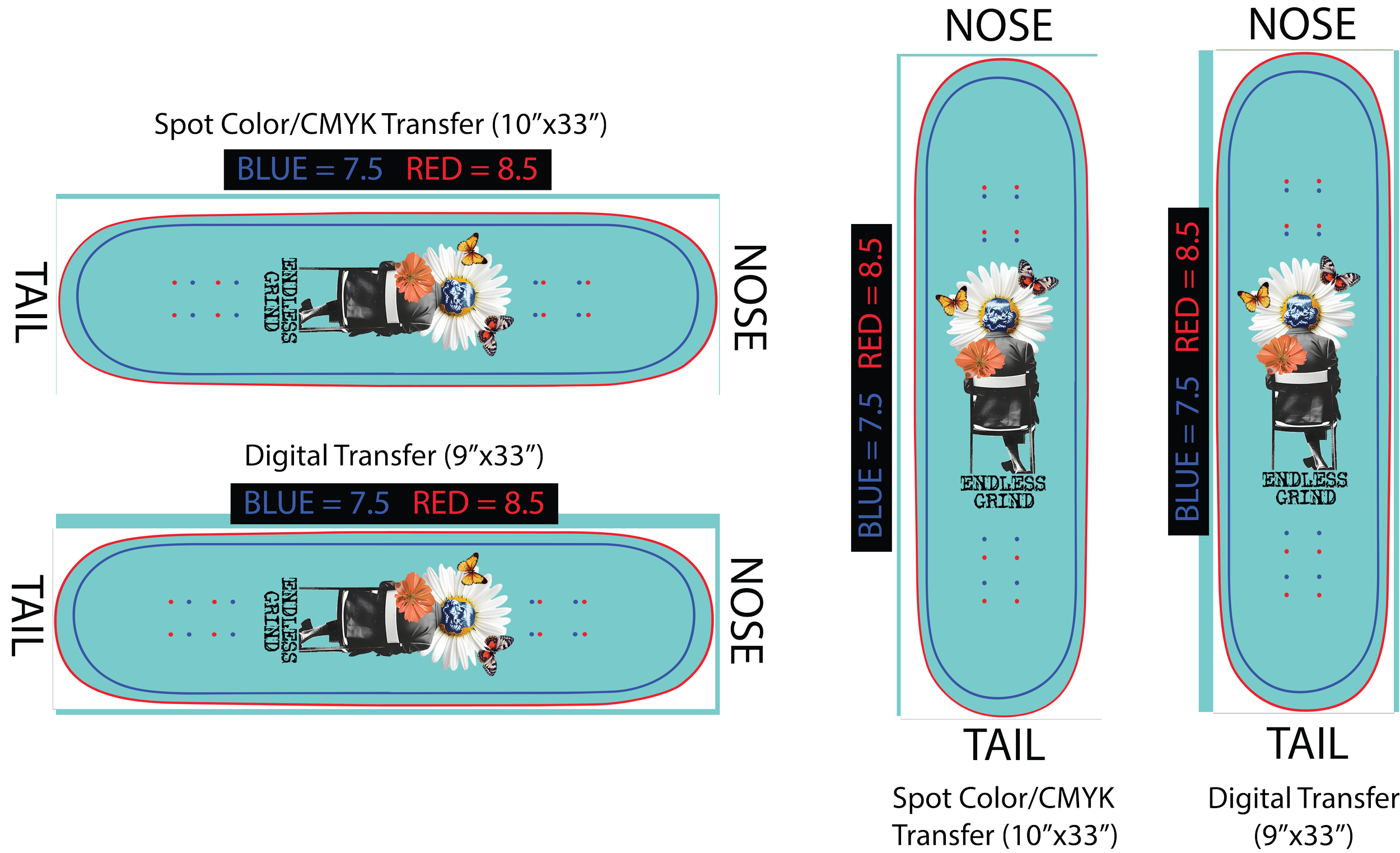Ready to Print mock up of "New Perspective" graphic for Endless Grind Skateshop in Raleigh, NC