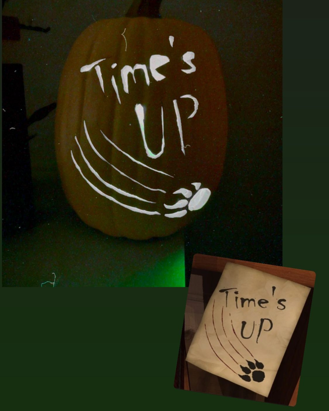 A carved pumpkin I entered into a contest for Nancy Drew computer games!