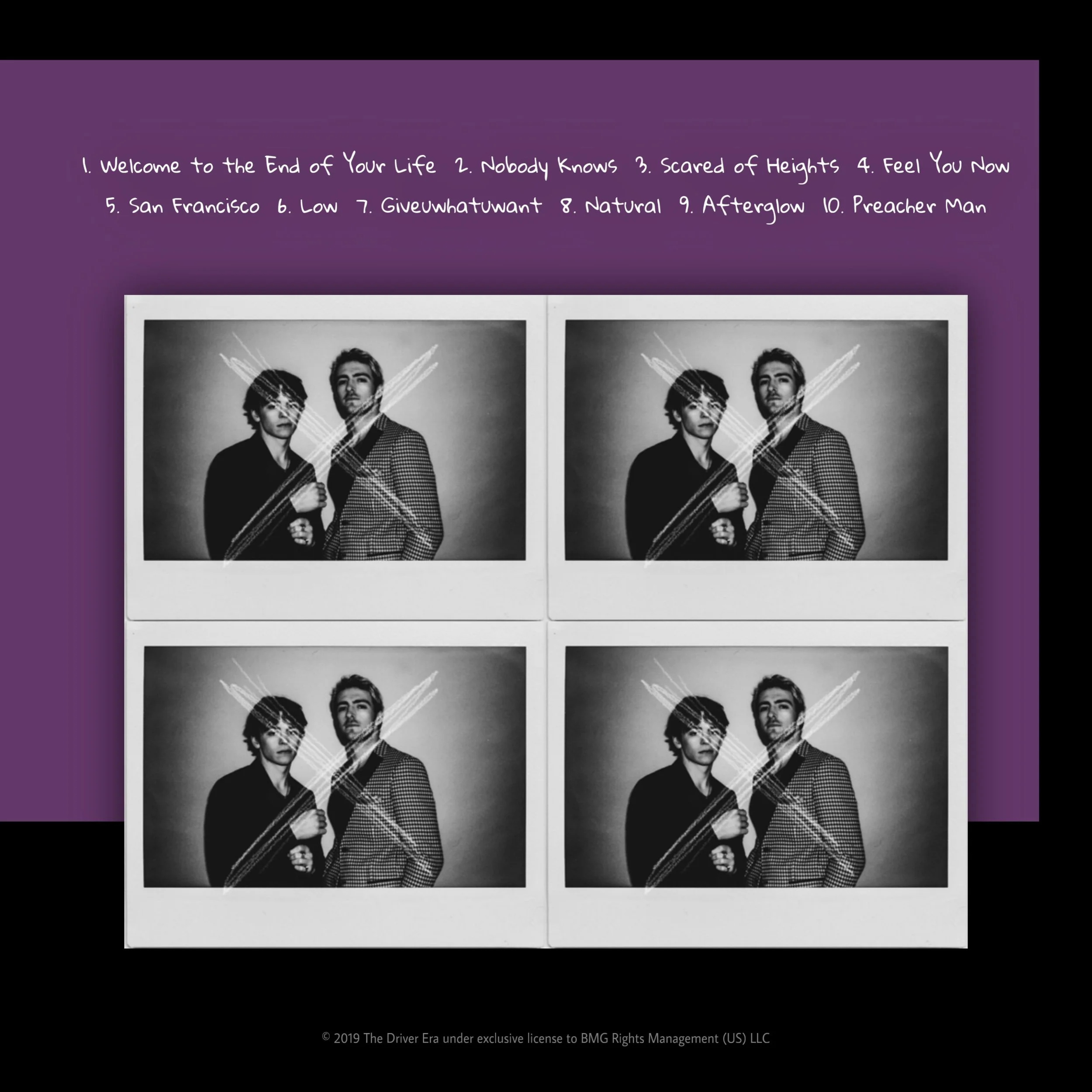 Back album cover art for The Driver Era "X" to be turned into a physical vinyl