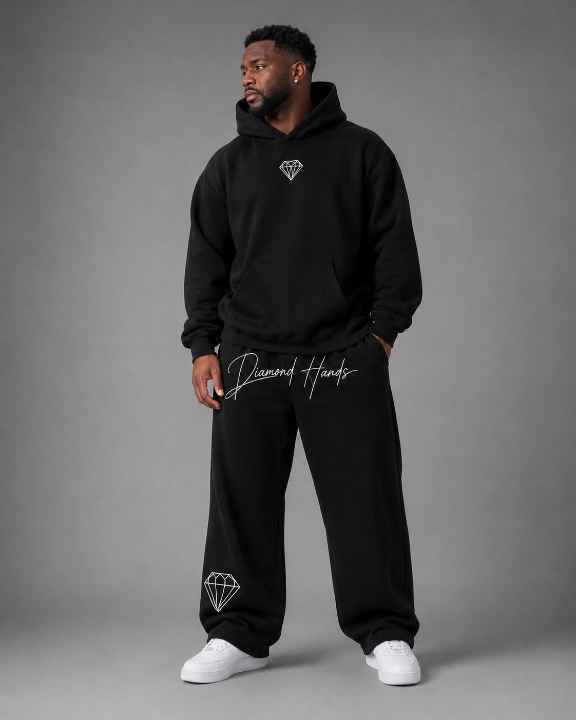Diamond Hands oversized hoodie on model