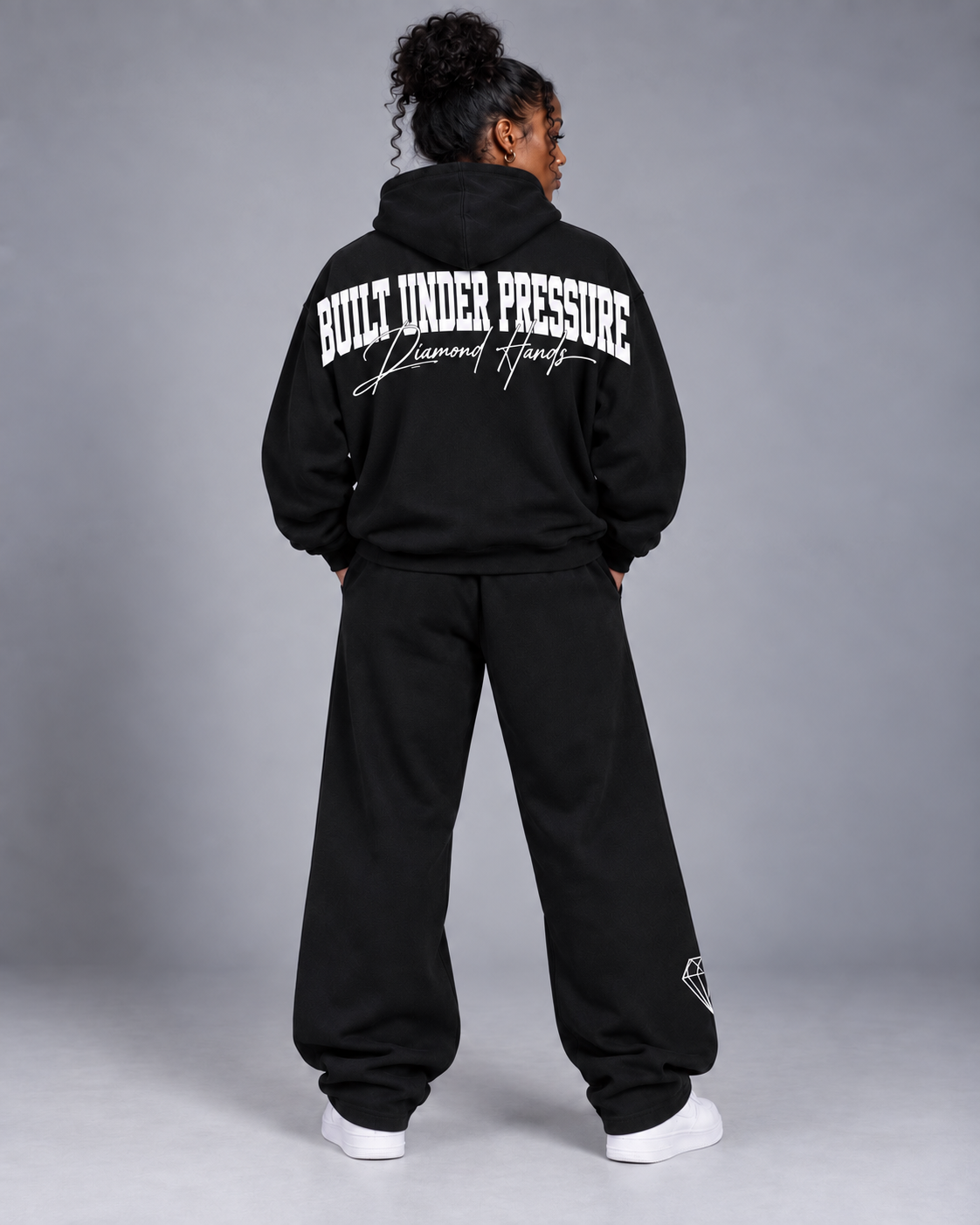 Diamond Hands oversized hoodie on model