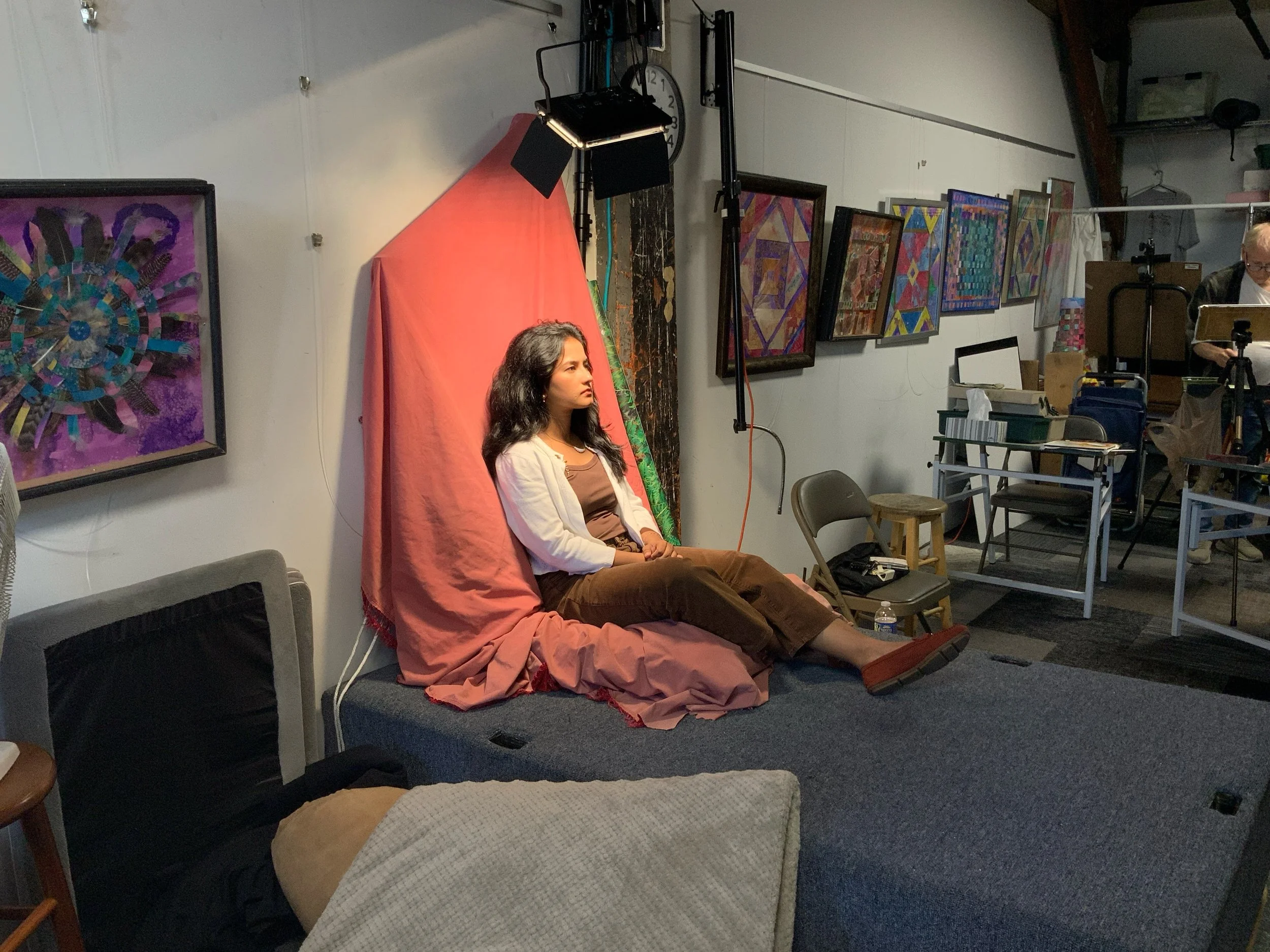 Artists and model hard at work! Join us every Sunday, Wednesday, Thursday, and two Saturdays.