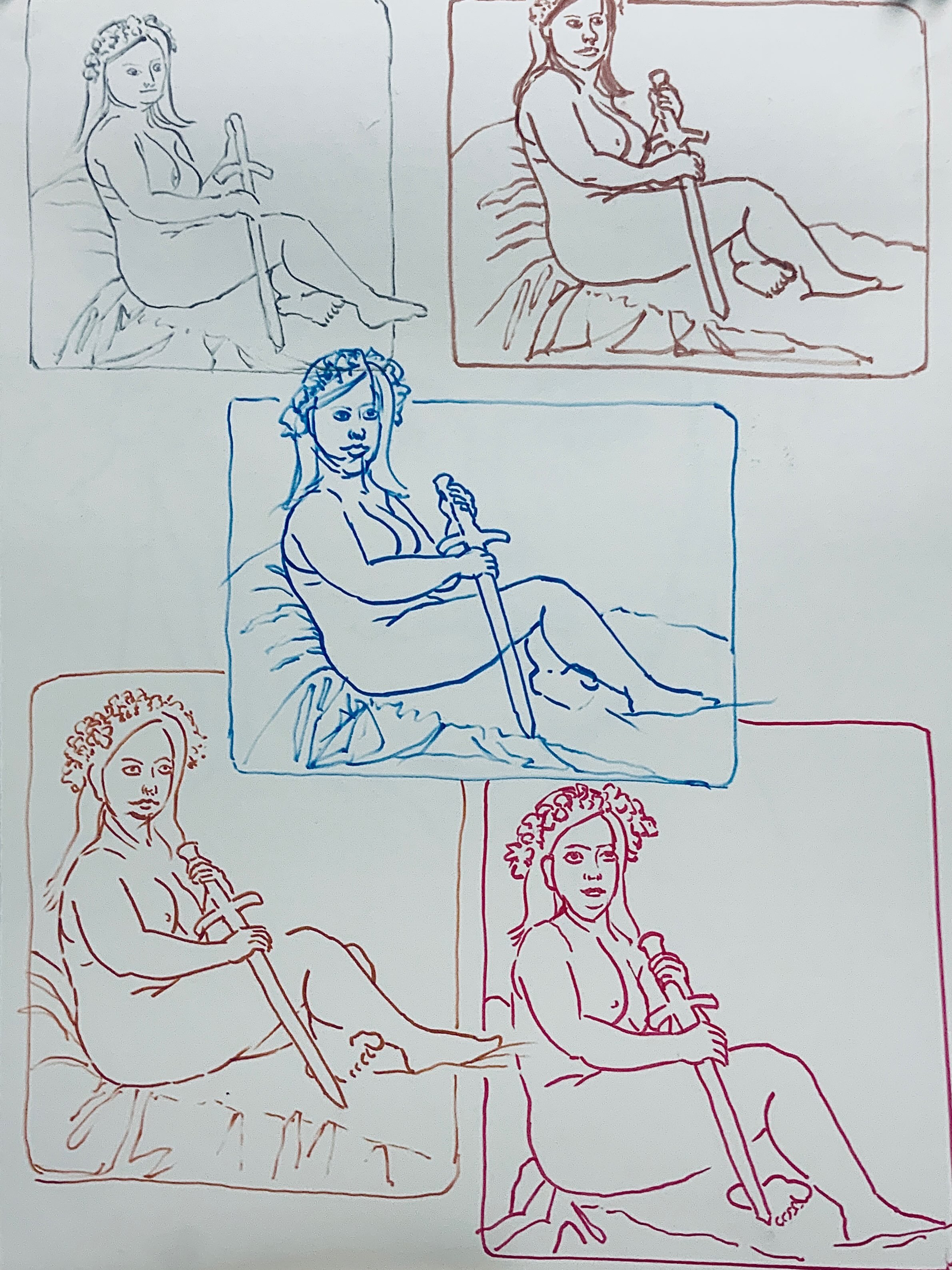 More Classic Wednesday night drawings from Jim E., Marius, Dave H., Richard, Jim F., and Thorne.