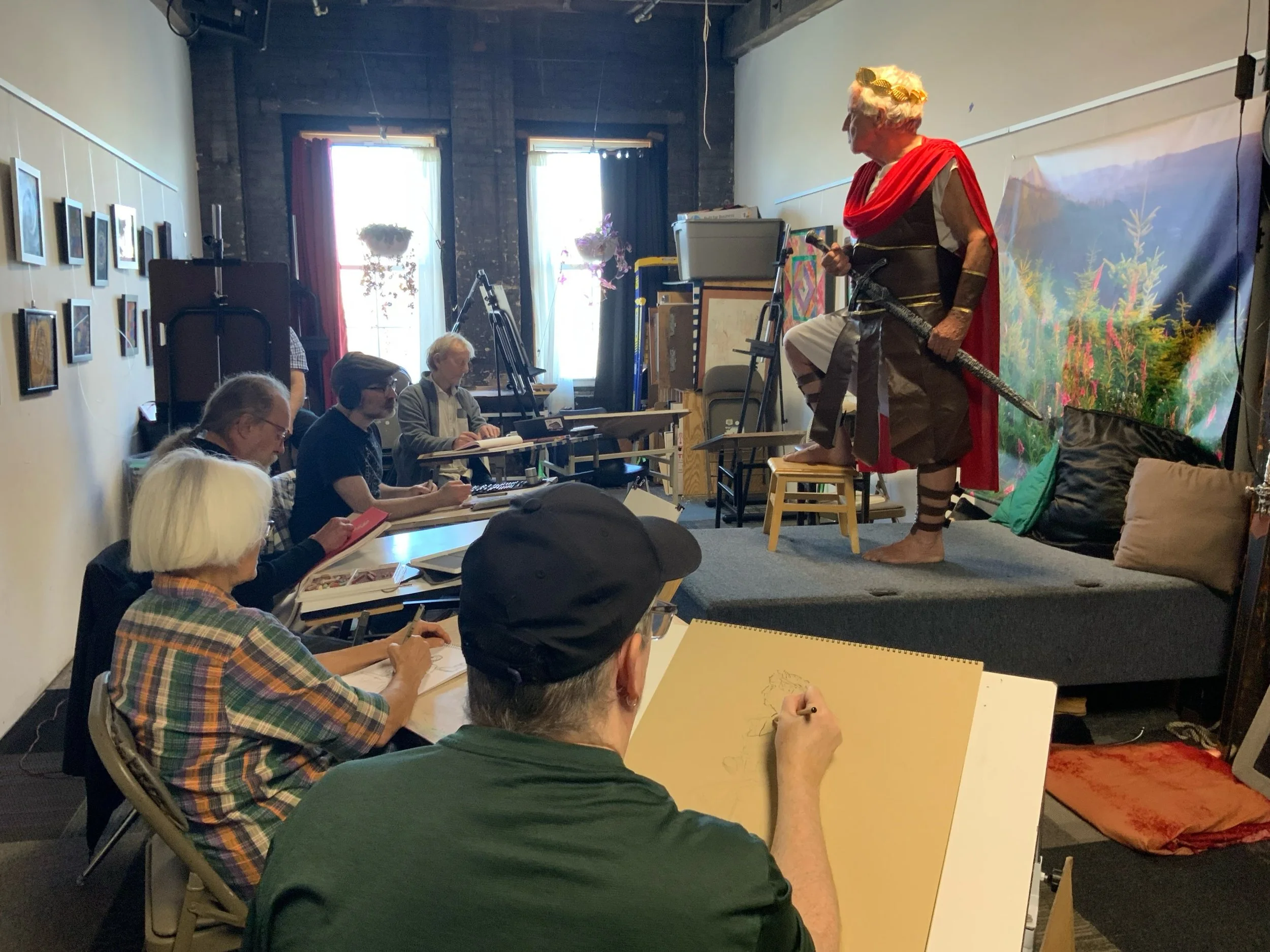 HAPPENING NOW!! Julius Caesar is in the house and is graciously granting us the opportunity to draw him! All Hail Mighty Caesar!

OFD does a Themed session on the First Sunday of every month. Join us!

Drawing is always better than Doomscrolling!