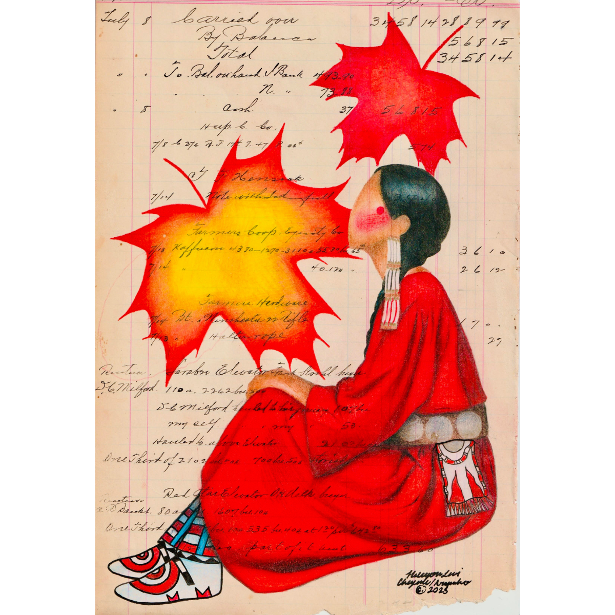 "Red Dress Woman" Art Print, 2025