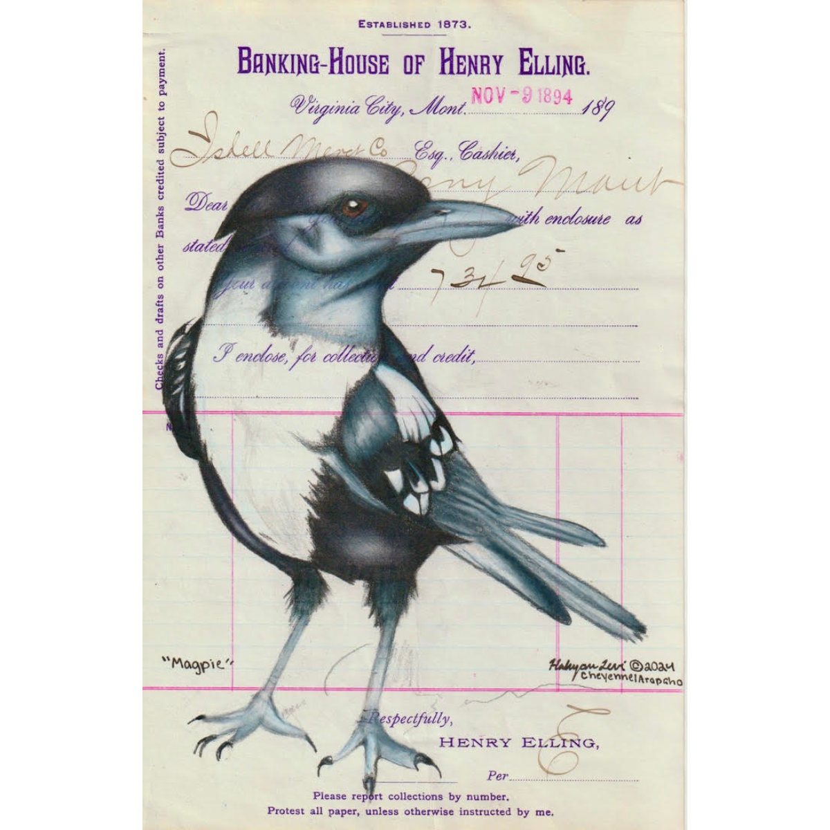 "Magpie" Art Print, 2024