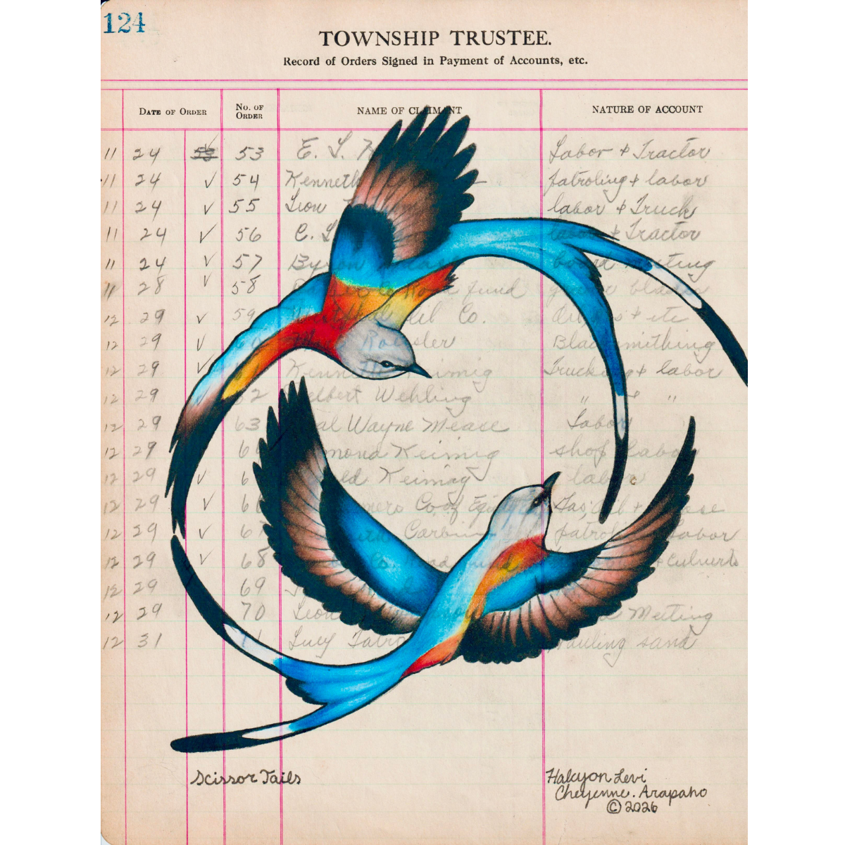 “Scissortails” Art Print, 2026