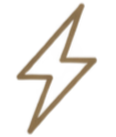 A simple lightning bolt symbol.