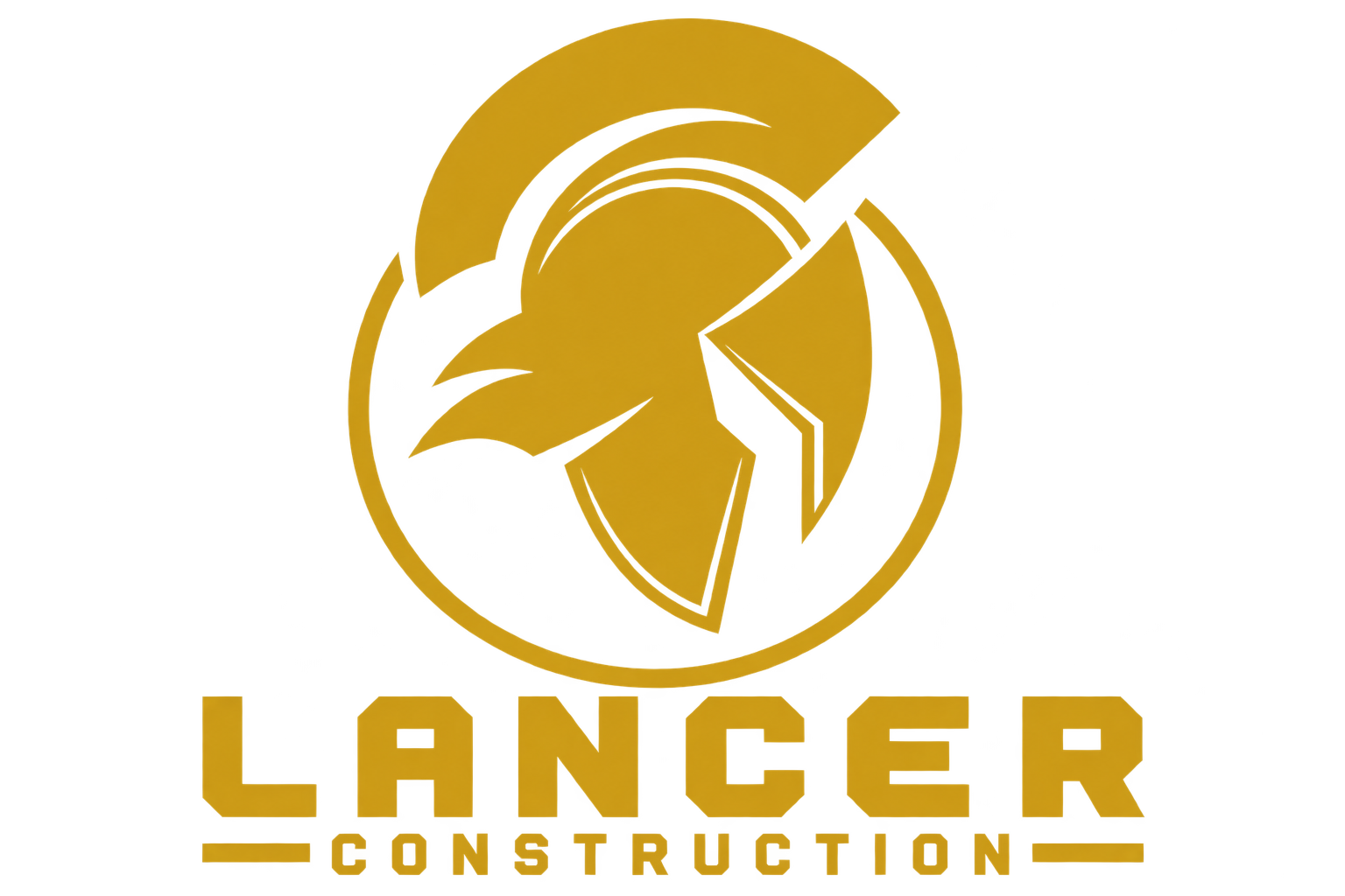 The Lancer Construction Emblem and logo in a soft gold tone.