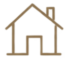 Simple line drawing of a house with a chimney