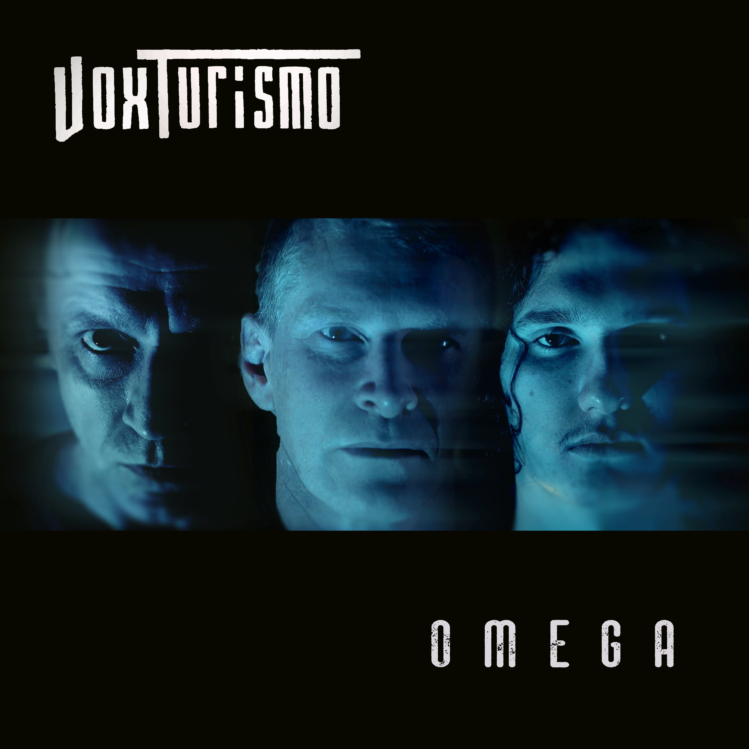 Vox Turismo – Omega single artwork featuring the three band members